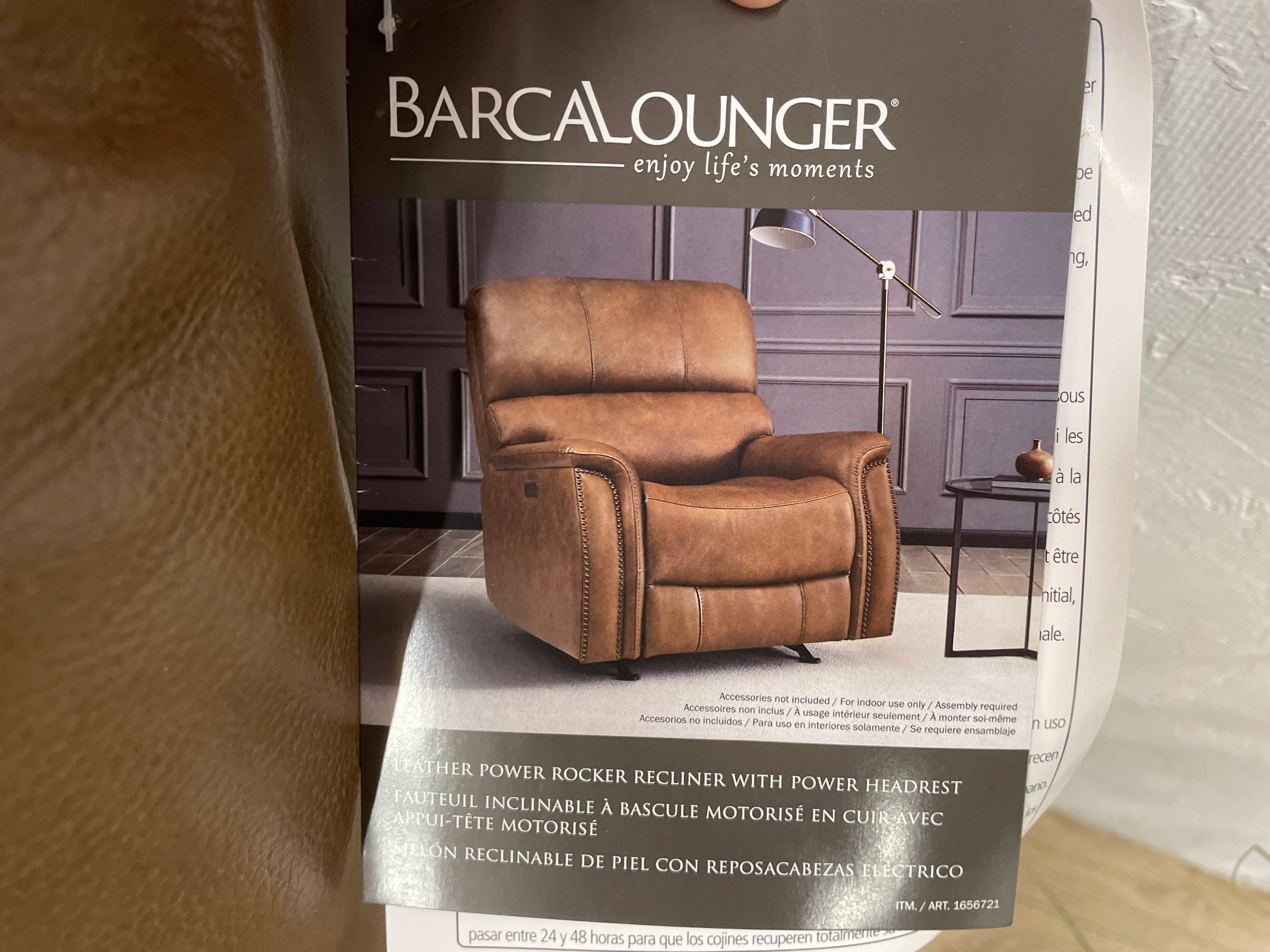 Barclouger Power Recliner Chair Top Grain Leather