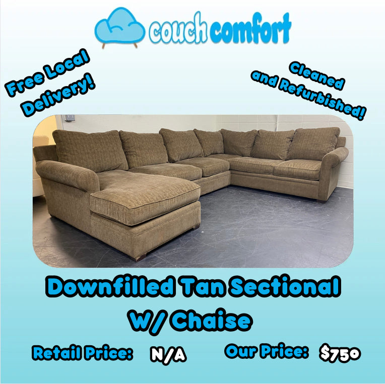 Downfilled Town Sectional W/ Chaise
