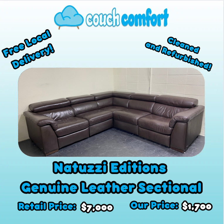 Natuzzi Editions Genuine Leather Sectional