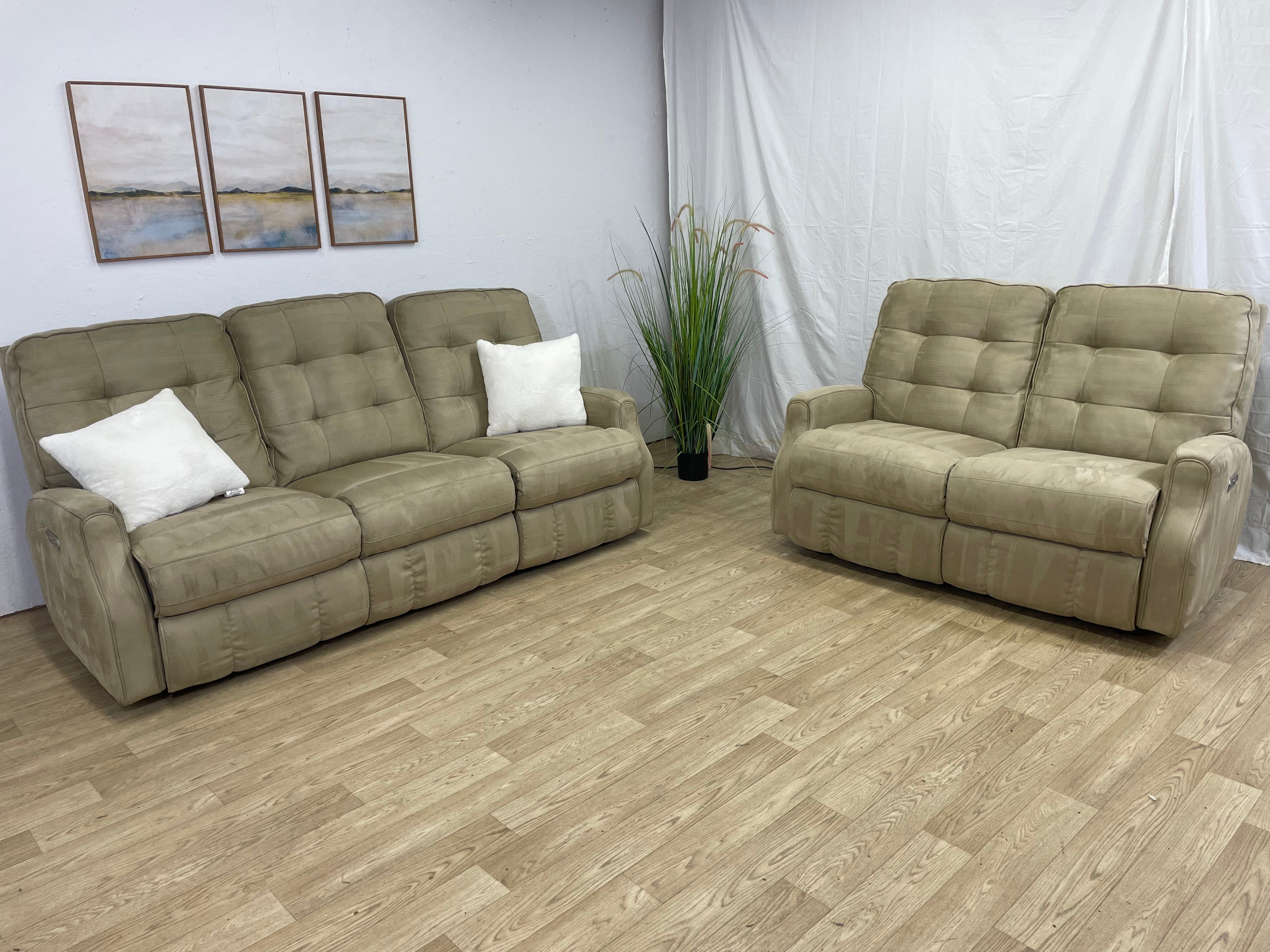Flexsteel Sofa Set W/ Power Recliners