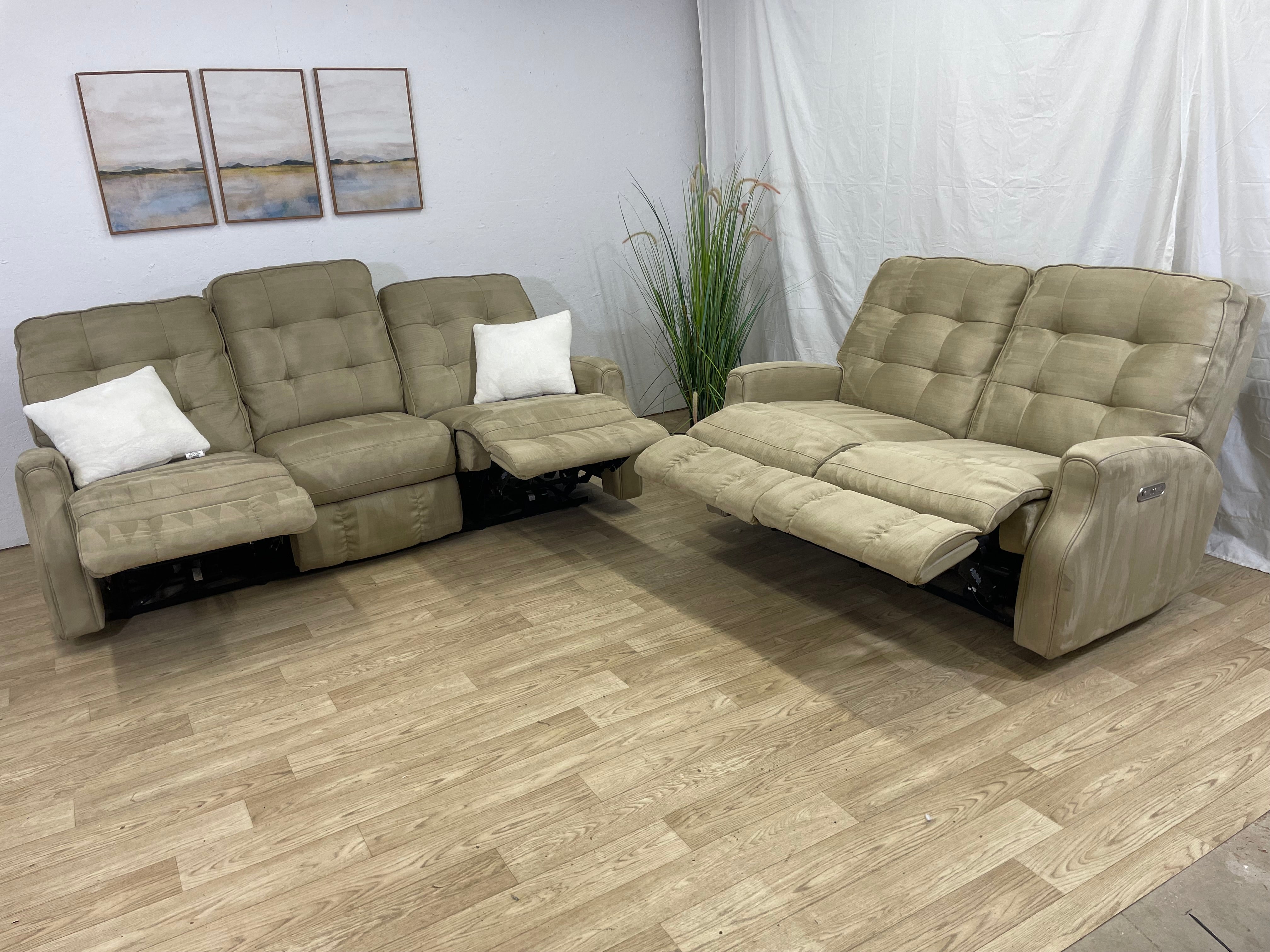 Flexsteel Sofa Set W/ Power Recliners