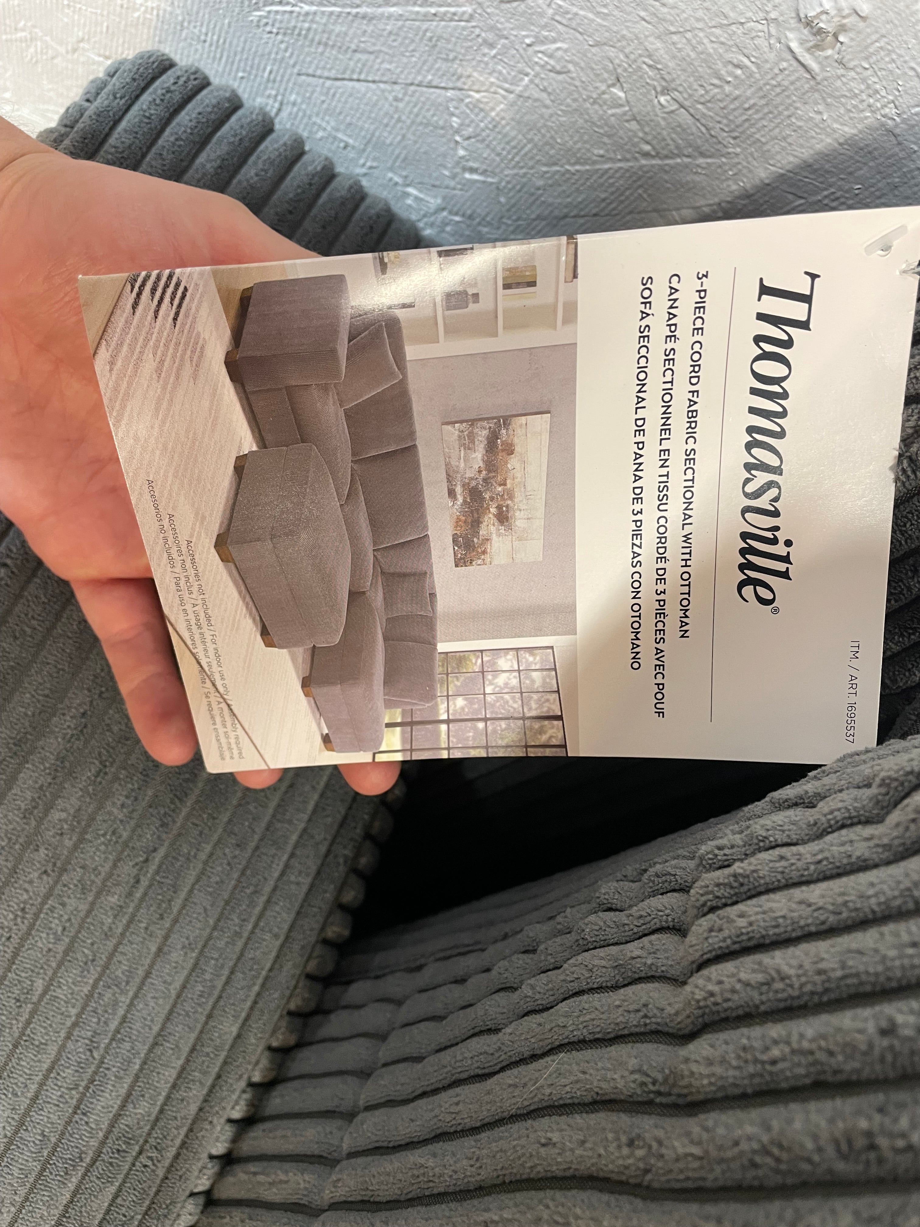 Thomasville Corduroy Sectional