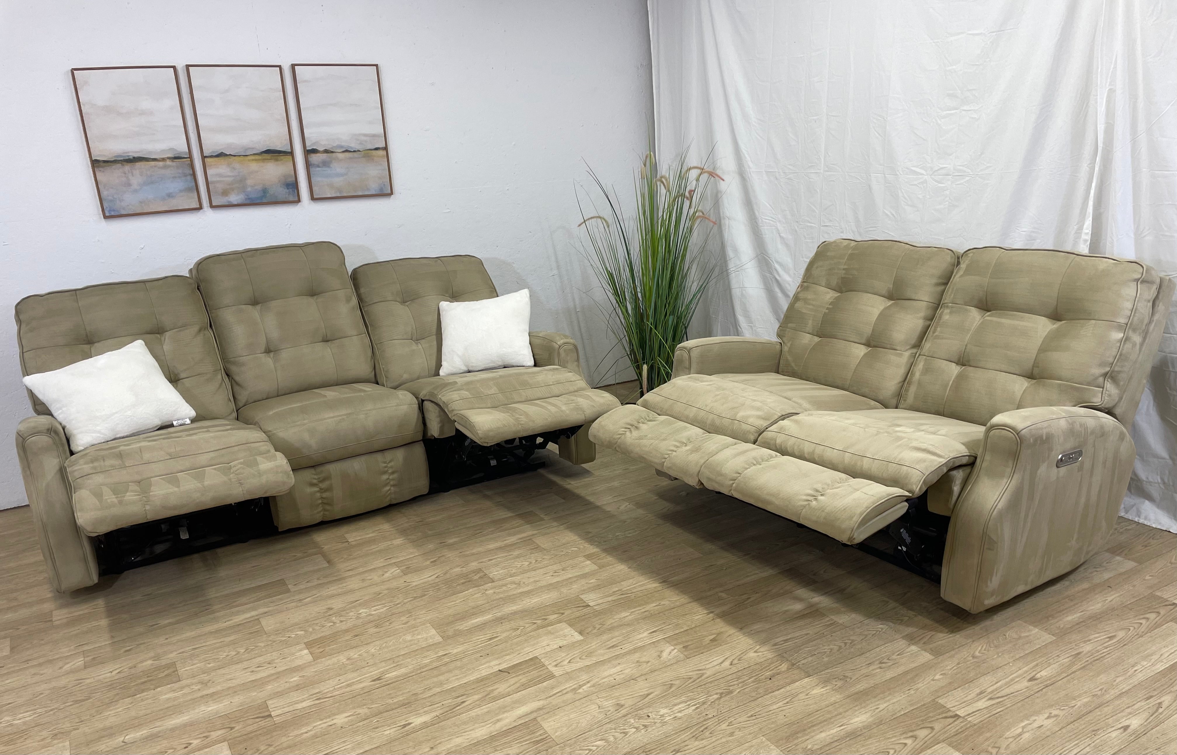 Flexsteel Sofa Set W/ Power Recliners