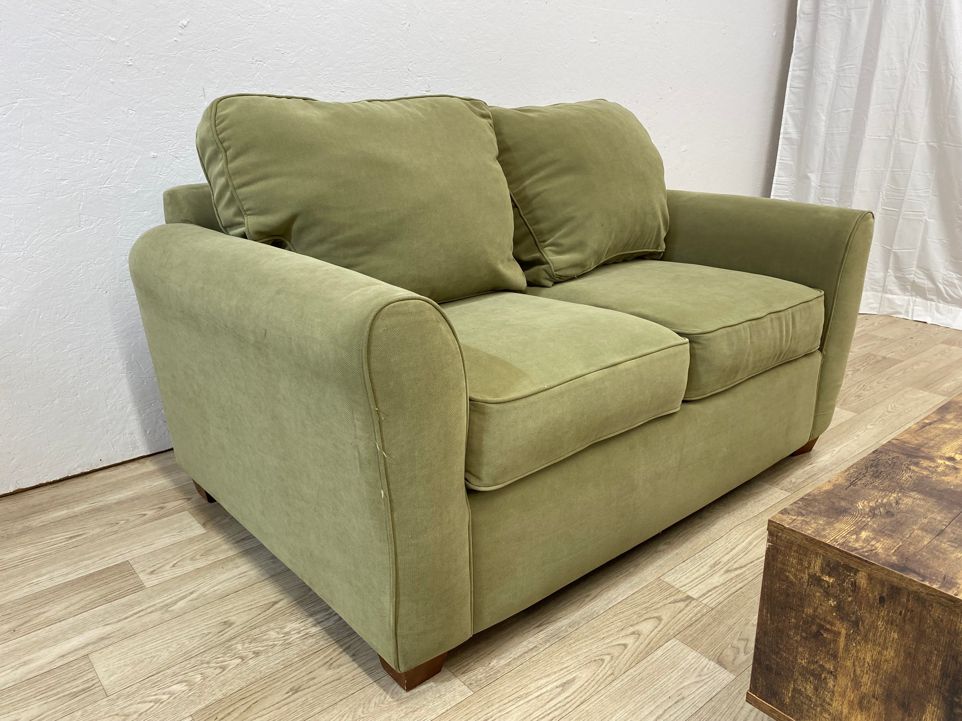 Vintage Olive Green Loveseat Sofa 🫒