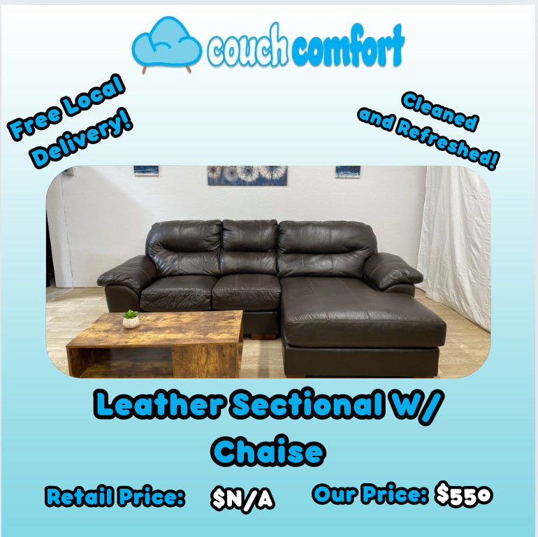 Leather Sectional W/ Chaise