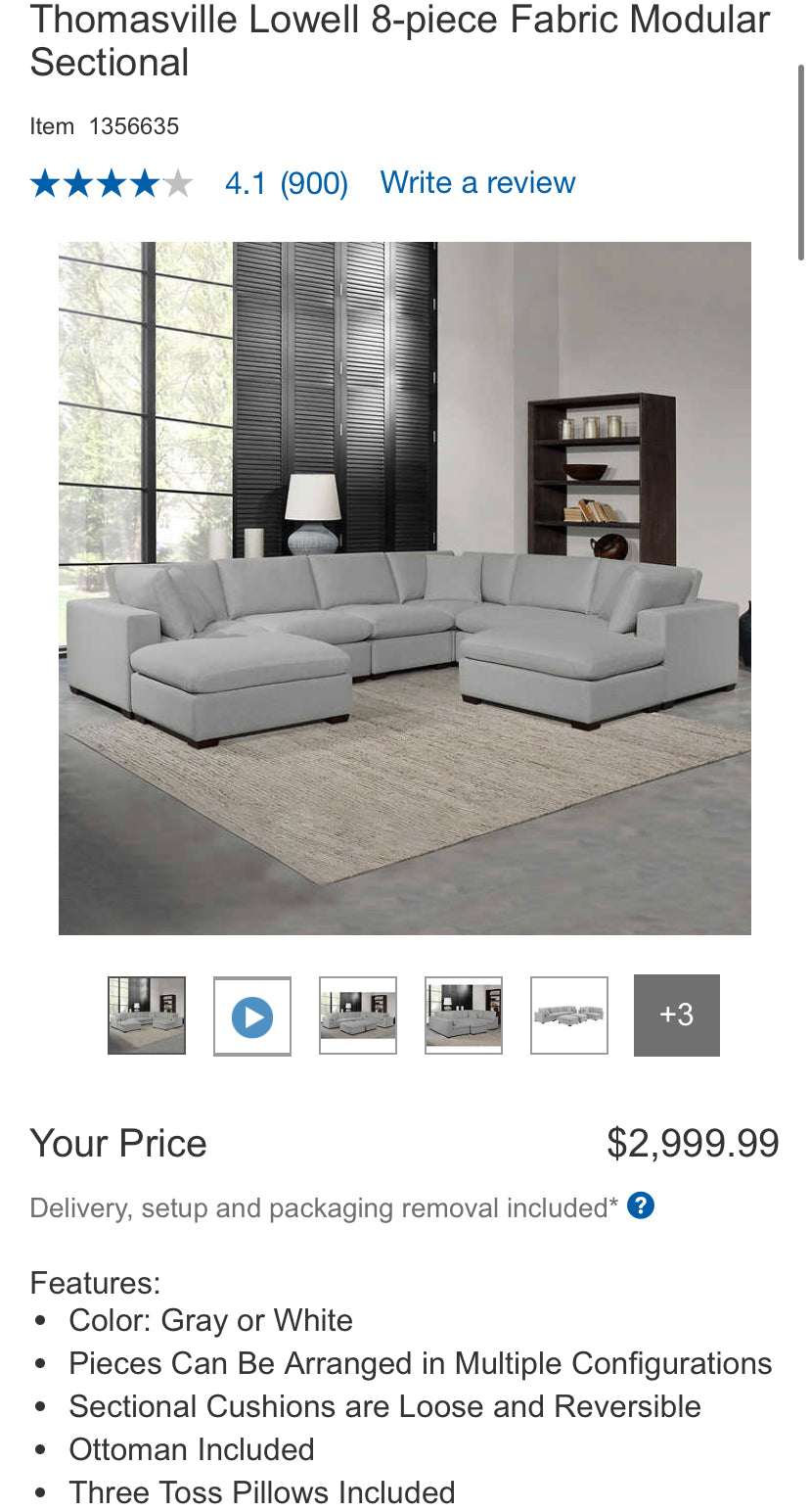 Thomasville Lowell 8pc Sectional